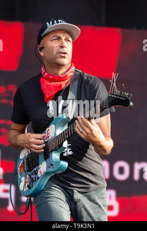 Mai 17, 2019 - Columbus, Ohio, USA - Tom Morello während der Sonic Temple Music Festival an der MAPFRE Stadion in Columbus, Ohio (Credit Bild: © Daniel DeSlover/ZUMA Draht) Stockfoto