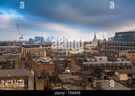 London Skyline von Shoreditch Stockfoto