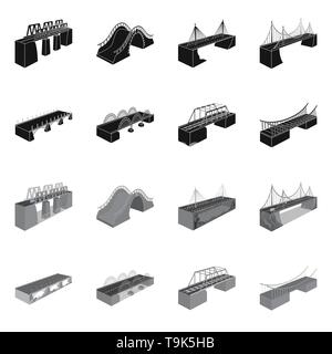 Brücke, modern, Fußgängerzone, montiert, Felsen, Gebäude-, Mobile-, See-, Eisenbahn-, Beton-, Umzugs-, Lift,, Hängen, Eisenbahn, lange, Ziegel, Autobahn, Spalten, Ufer, Fluss, Handläufe, Support, verstellbar, Metall, Alte, Ufer, Wasserfall, Spalte, Straße, Bau, Anschluss, entwerfen, konstruieren, side, Brückenbau, Architektur, Sehenswürdigkeiten, Struktur, Kreuzung, Sicht, Set, Vector, Icon, Illustration, isoliert, Sammlung, Element, grafische Zeichen zusammengesetzt, Vektor, Vektoren, Stock Vektor