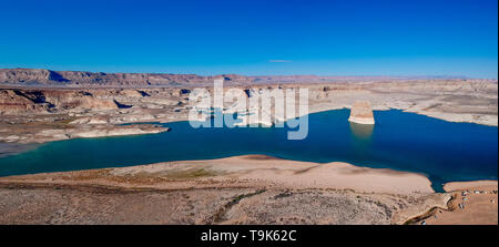 Antenne vief von Lone Rock am Lake Powell, Arizona, USA Stockfoto