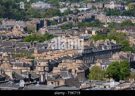 Ansicht von Norden Edinburgh von Calton Hill, Edinburgh, Schottland, Großbritannien. Stockfoto