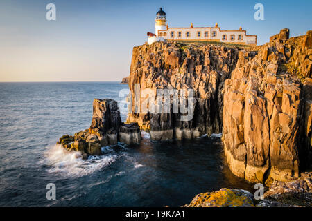 Landschaftlich Point Lighthouse, Isle Of Skye, Schottland, UK Stockfoto