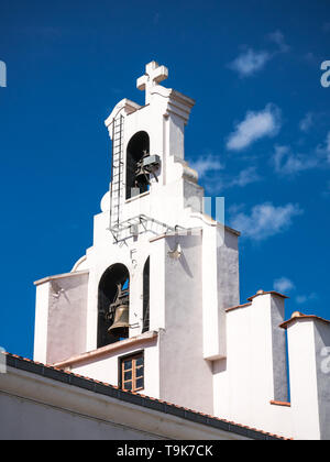 Kirchturm der Kirche in der San Cristobal Quartal Vitoria-Gasteiz, Baskenland, Spanien Stockfoto