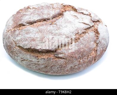 Sauerteigbrot isoliert auf weißem Stockfoto