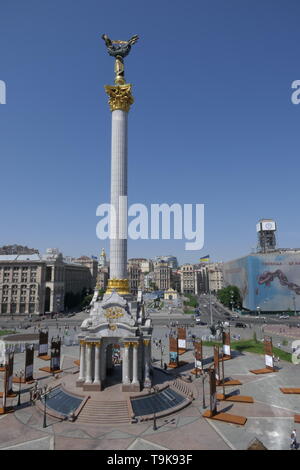 Majdan Nesaleschnosti, Platz der Unabhängigkeit in Kiew, Ukraine Stockfoto