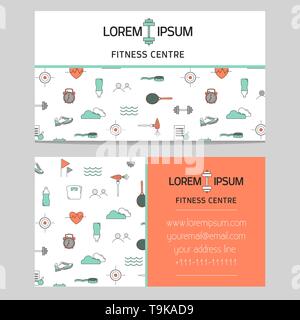 Fitnessstudio Fitness Center Business card Template Stock Vektor