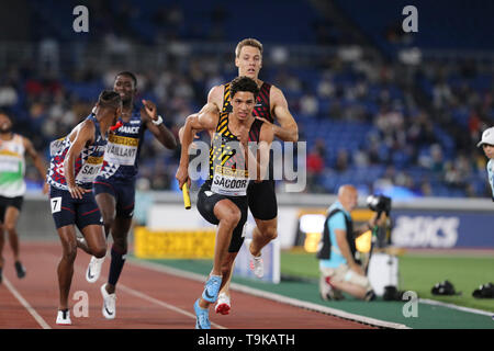 YOKOHAMA, Japan - 10. Mai: Jonathan Sacoor Belgien während der Tag 1 Der 2019 IAAF World Relais Meisterschaften an der Nissan Stadion am Samstag, den 11. Mai 2019 in Yokohama, Japan. (Foto von Roger Sedres für die Iaaf) Stockfoto