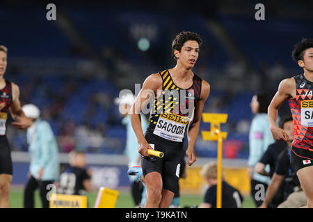 YOKOHAMA, Japan - 10. Mai: Jonathan Sacoor Belgien während der Tag 1 Der 2019 IAAF World Relais Meisterschaften an der Nissan Stadion am Samstag, den 11. Mai 2019 in Yokohama, Japan. (Foto von Roger Sedres für die Iaaf) Stockfoto