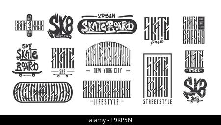 Skateboarding Typografie t-shirt Design. Urban freestyle Skating. Stock Vektor