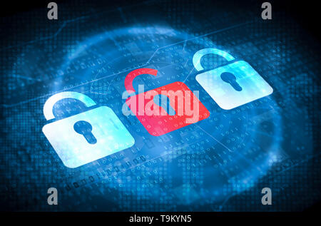 Vorhängeschlösser Symbole. Internet Security Konzept Stockfoto