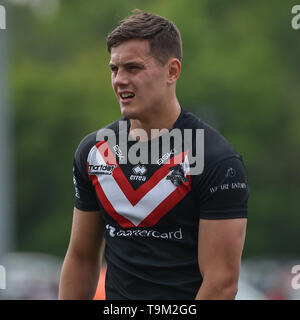 London, UK, 18. 5. 2019. 18. Mai 2019. TrailFinders Stadion, London, England; Rugby League Betfred Super League, London Broncos vs Wakefield Trinity; Alex Walker Dean Williams/RugbyPixUK Stockfoto