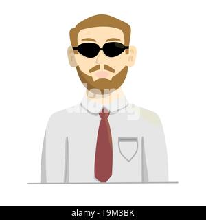 Mann in der Sonnenbrille. Isolierte Lager vector Flachbild Abbildung Stock Vektor