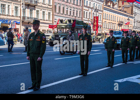 St. Petersburg, Russland. 9. Mai 2010. Oldtimer in der Tag des Sieges feiern in St. Petersburg, am 9. Mai 2018 Stockfoto