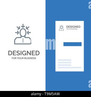 Auswahl, Auswahl, Kritik, Mensch, Person, Grau Logo Design und Business Card Template Stock Vektor