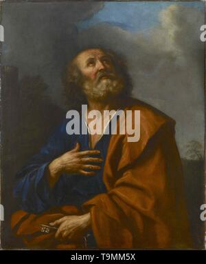 Der Apostel Petrus. Museum: Sammlung Motais de Narbonne. Autor: GUERCINO. Stockfoto