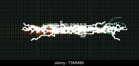 Blitz in verschiedenen Farben, leuchtende Thunderbolt und brightning power Schock magic Linien auf schwarzem Hintergrund. Vector Illustration. Stock Vektor