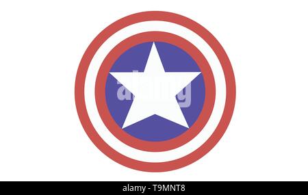 Captain America Shield Vektor-illustration EPS 10. Stock Vektor