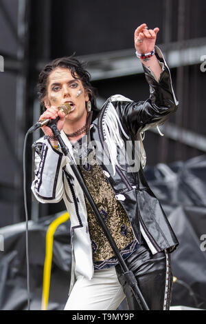 Mai 19, 2019 - Columbus, Ohio, USA - LUKAS SPILLER Der Streben, während die Sonic Temple Music Festival an der MAPFRE Stadion in Columbus, Ohio (Credit Bild: © Daniel DeSlover/ZUMA Draht) Stockfoto