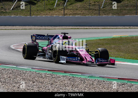 Barcelona, Spanien. 14. Mai, 2019 - Nick Yelloly aus Großbritannien mit 34 SportPesa Racing Point Team am Anschluss während der F 1. Mai Test am Circuit de Catalunya. Stockfoto