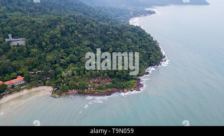 Antenne des Klong Prao Beach auf Koh Chang Nationalpark, Trad, Thailand, Stockfoto