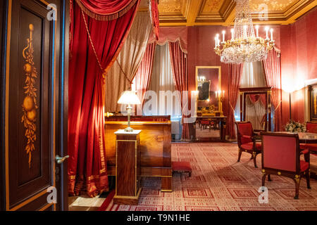 Schlafzimmer im königlichen Palast von Amsterdam Dam Square - Innenbereich Schlafzimmer Royal Palace - Niederländisch Palace - Palace in Amsterdam, Niederlande Stockfoto