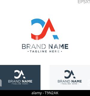Monogramm initiale ca, ca, ca Logo Vorlage Farbe schwarz Vector Illustration - Vektor Stock Vektor