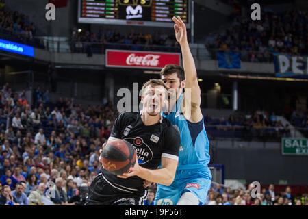 Madrid, Spanien. 19 Mai, 2019. Andreas Obst während Movistar Estudiantes über Monbus Obradoiro (83-80) in Liga Endesa regular season Spiel (Tag 33) feierte in Madrid (Spanien) an Wizink Center. Credit: Juan Carlos García Mate/Pacific Press/Alamy leben Nachrichten Stockfoto