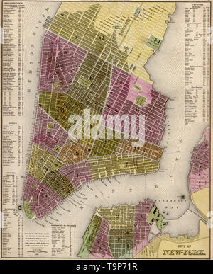 Karte von New York City, 1844