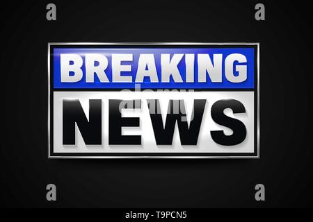 Breaking News Banner. Hot News Ankündigung für die TV-Info zeigt. Stock Vektor