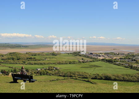 UK Ulverston, Cumbria. Panoramablick von hoad Hill Ulverston, Furness Halbinsel. Stockfoto