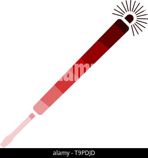 Strom Test Schraubendreher Symbol. Flachen Farbe Leiter Design. Vector Illustration. Stock Vektor