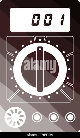 Multimeter Symbol. Flachen Farbe Leiter Design. Vector Illustration. Stock Vektor