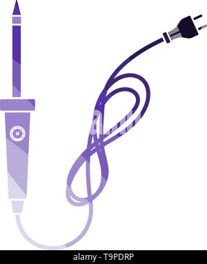 Lötkolben Symbol. Flachen Farbe Leiter Design. Vector Illustration. Stock Vektor
