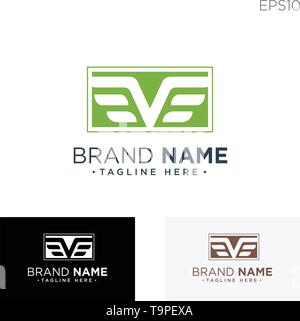 Monogramm initiale ve, ve logo Vorlage Farbe schwarz Vector Illustration - Vektor Stock Vektor