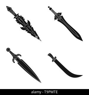 Magie, Griff, Spanisch, krummsäbel, Glas, Gold, Griff, Eroberer, Drachen, Alte, Schlacht, Dekoration, römische, Stahl, alt, Stein, Silber, Rubinrot, Ornament, Soldat, Chinesisch, Krieger, Macht, Fantasy, Edelstein, Mord, Ritter, Sharp, Messer, Schwert, Dolch, Messer, Waffen, Sabre, mittelalterliche, Spiel, Rüstung, Set, Vector, Icon, Illustration, isoliert, Sammlung, Design, Element, Grafik, Zeichen, Schwarz, einfachen Vektor Vektoren, Stock Vektor