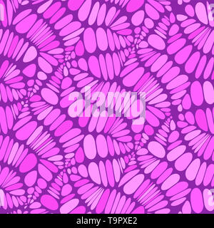 Zusammenfassung nahtlose Vektor Muster Textur. Blätter, Risse, Grafik. Isolierte Hintergrund. Rosa und Violett Farben Stockfoto