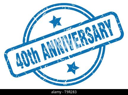 40. Jahrestag runde Vintage grunge Stempel Stock Vektor