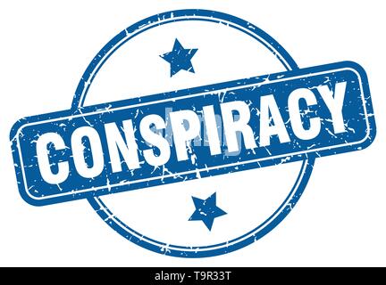Verschwörung runde Grunge isolierte Stempel Stock Vektor