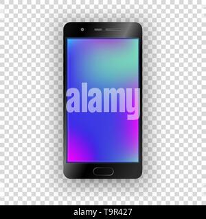 Mobile Black Phone auf transparentem Hintergrund. Vector Illustration Stock Vektor