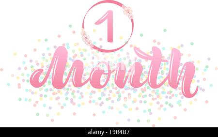 Vector Illustration mit einem Baby alter Marker 1 Monat. Stock Vektor