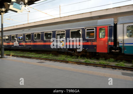 Mit dem Nachtzug (intercity notte) von Lecce zu Milano, Italien Stockfoto