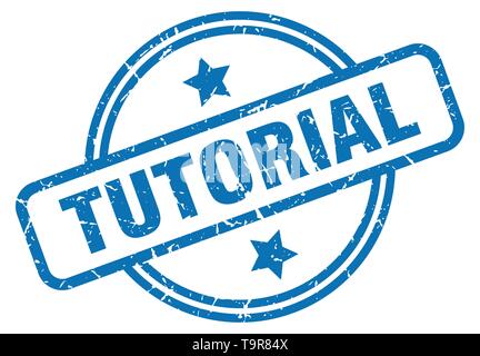 Tutorial runde Vintage grunge Stempel Stock Vektor