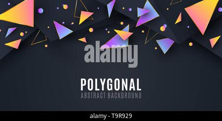 Abstrakte geometrische Formen. Abdeckung für Ihr Design. Low-poly-Stil. Chaotische formen. Abstrakte Dreiecke. Polygonale formen Hintergrund. Vector Illustration Stock Vektor
