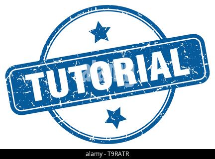 Tutorial runde Grunge isolierte Stempel Stock Vektor
