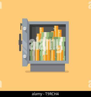 Sicher voller Geld. Vector Illustration Stock Vektor