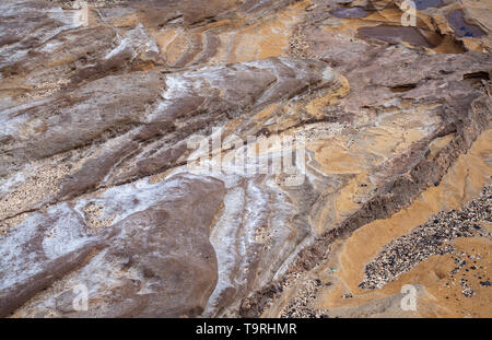 Strand Texturen, El Confital Strand am Rande von Las Palmas de Gran Canaria Stockfoto