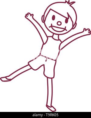 Vektor cute cartoon Kid, Kind clip art Malbuch Seite Stock Vektor