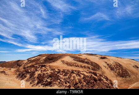 Teneriffa, Blick vom Wanderweg zum Gipfel in Richtung orange Montana Rajada Stockfoto