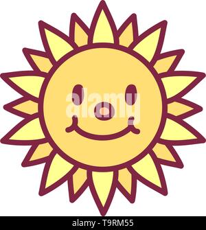 Vektor cute Symbol glückliche gelbe Sonne clip art Stock Vektor