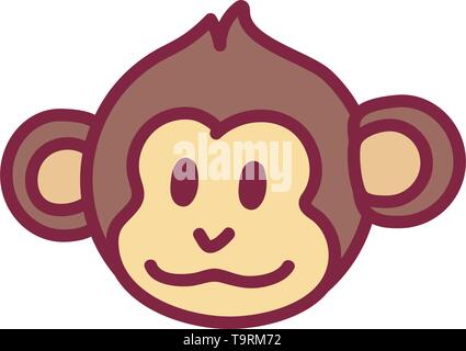 Vektor cute chinesische Astrologie Sternzeichen Symbol Monkey Stock Vektor